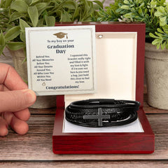 To My Boy Graduation Memories (Love You Forever) – Cross Bracelet - August Bloom