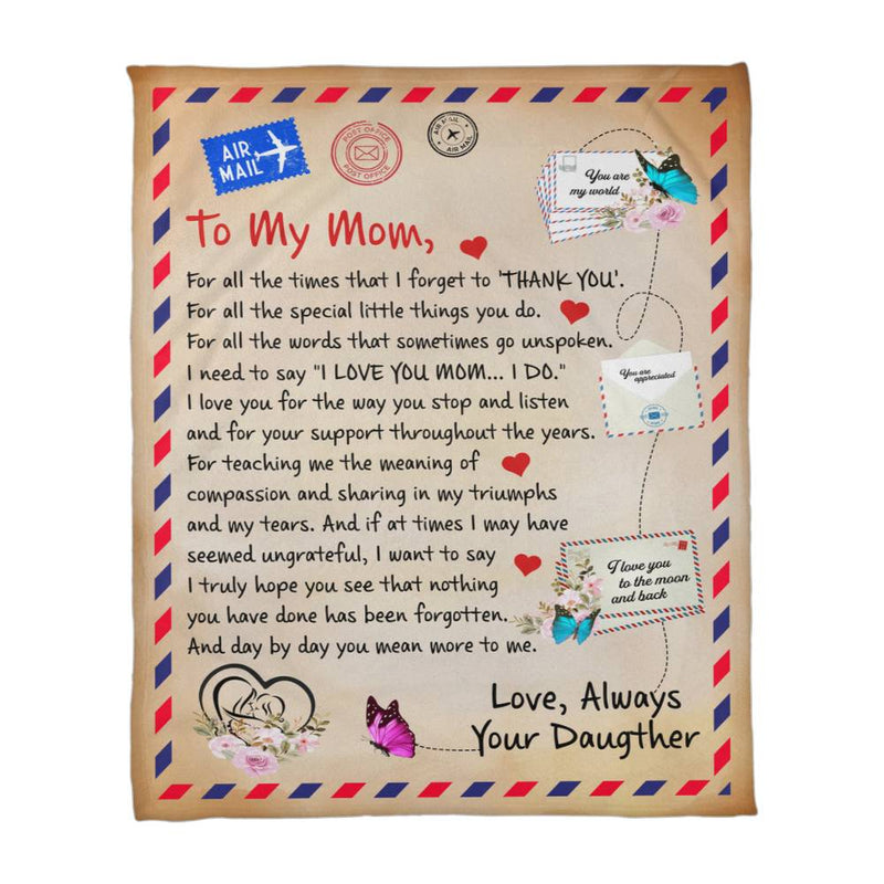 To My Mom Thank You – Coral Fleece Blanket - August Bloom