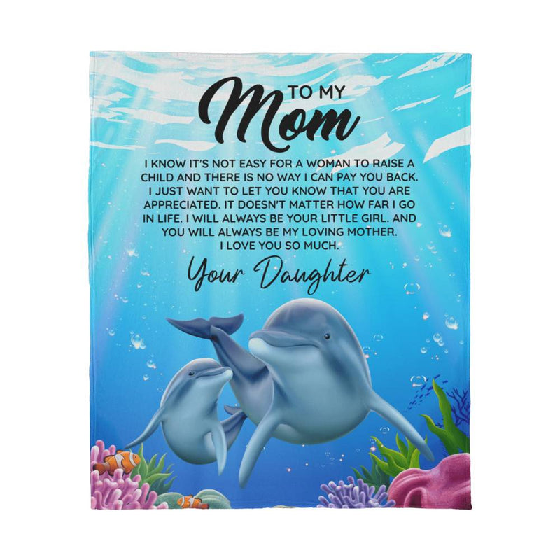 To Mom I Know It's Not Easy – Jersey Fleece Blanket - August Bloom