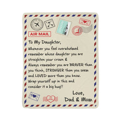 To My Daughter Loved (From Dad & Mom) – Sherpa Fleece Blanket - August Bloom