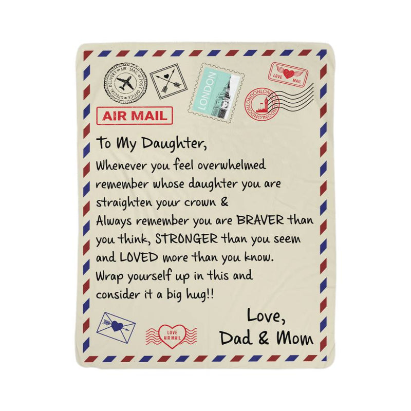 To My Daughter Loved (From Dad & Mom) – Sherpa Fleece Blanket - August Bloom