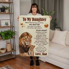 To My Daughter Never Feel Alone – Sherpa Fleece Blanket - August Bloom