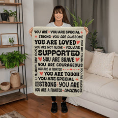 To My Daughter Braver (From Mom) – Sherpa Fleece Blanket - August Bloom