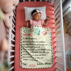 To My Daughter Braver I Love You (From Mom) – Sherpa Fleece Blanket - August Bloom