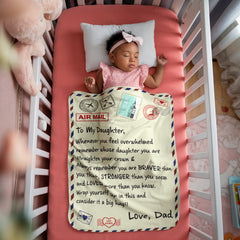 To My Daughter Braver (From Dad) – Sherpa Fleece Blanket - August Bloom