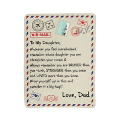 To My Daughter Braver (From Dad) – Sherpa Fleece Blanket - August Bloom