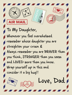 To My Daughter Braver (From Dad) – Sherpa Fleece Blanket - August Bloom