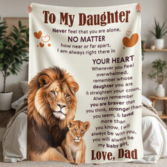 To My Daughter Never Feel Alone – Sherpa Fleece Blanket - August Bloom