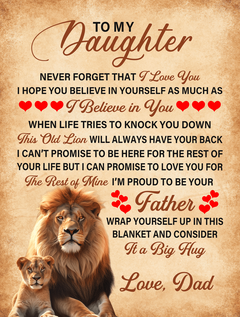 To My Daughter This Old Lion – Sherpa Fleece Blanket - August Bloom