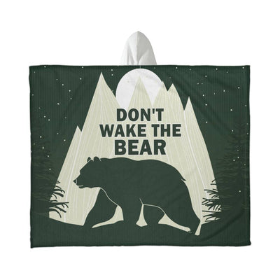 Don't Wake the Bear – Hooded Sherpa Fleece Blanket - August Bloom