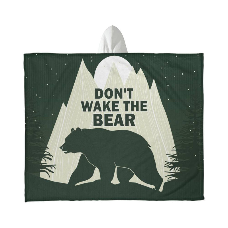 Don't Wake the Bear – Hooded Sherpa Fleece Blanket - August Bloom