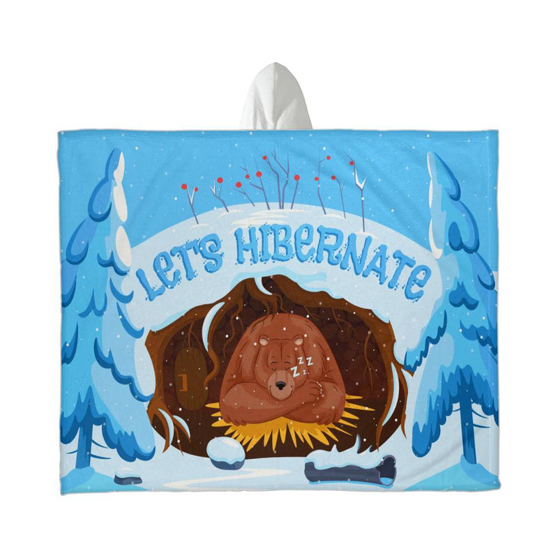 Let's Hibernate – Hooded Sherpa Fleece Blanket - August Bloom