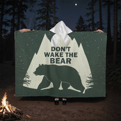 Don't Wake the Bear – Hooded Sherpa Fleece Blanket - August Bloom
