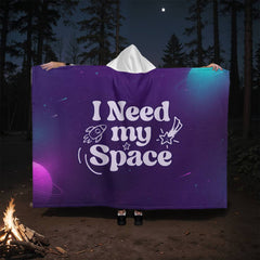 I Need My Space – Hooded Sherpa Fleece Blanket - August Bloom