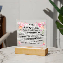 To My Beautiful Wife – Acrylic Square - August Bloom