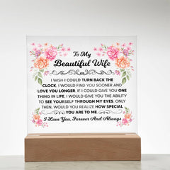 To My Beautiful Wife – Acrylic Square - August Bloom