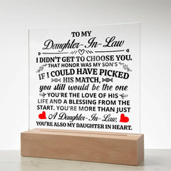 To My Daughter-in-Law Honor – Acrylic Square - August Bloom