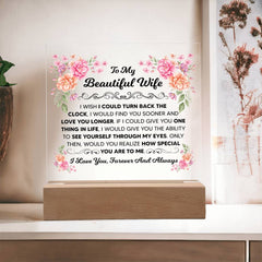 To My Beautiful Wife – Acrylic Square - August Bloom