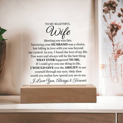 To My Beautiful Wife (Printed) – Acrylic Square - August Bloom