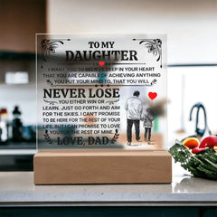 To My Daughter Promise – Acrylic Square - August Bloom