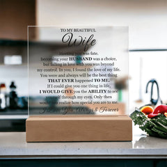 To My Beautiful Wife (Printed) – Acrylic Square - August Bloom