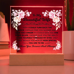 To My Beautiful Wife – Acrylic Square - August Bloom