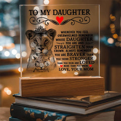 To My Daughter Lion Crown – Acrylic Square - August Bloom