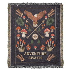 Adventure Awaits - Woven Blanket - August Bloom