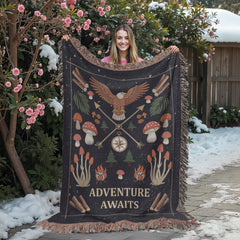 Adventure Awaits - Woven Blanket - August Bloom