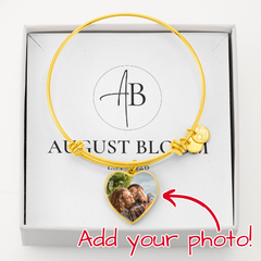 Luxury Heart Bangle 18k Yellow Gold Finish Heart Pendant Bangle No