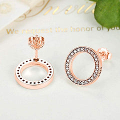 Rose Gold Round Studded Earrings