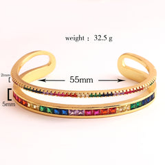 Personalized Double-Layer Rainbow Crystal Bracelet
