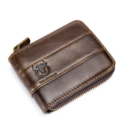 Captain Niu Leather Short Wallet with Card Slots