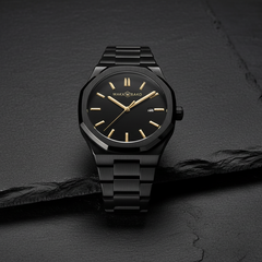 Steel Time Business Watch Gold nails and black chains