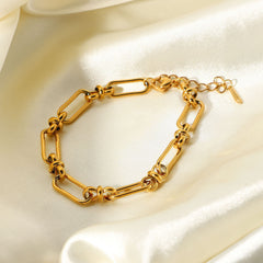 Wide Chain Cross Buckle Bracelet with Electroplating
