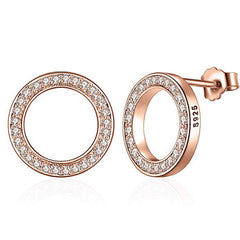 Rose Gold Round Studded Earrings