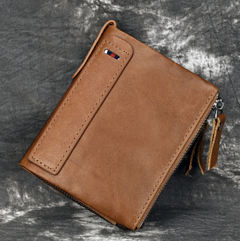 RFID-Blocking Genuine Leather Wallet for Men