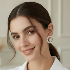 Rose Gold Round Studded Earrings Rose gold