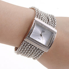 Fashion Square Women's Watch with Rhinestone Bracelet