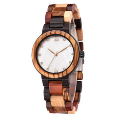 Simple Pearl Shell Color Wood Ladies Watch - August Bloom