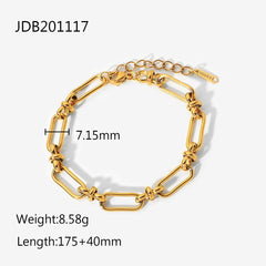 Wide Chain Cross Buckle Bracelet with Electroplating JDB201117