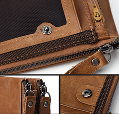 RFID-Blocking Genuine Leather Wallet for Men