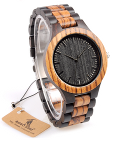 Zebra Wood Watch - August Bloom