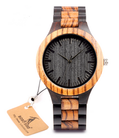 Zebra Wood Watch - August Bloom