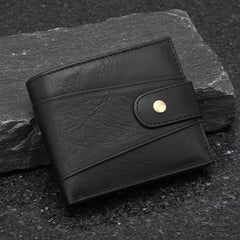 Vintage Leather Wallet for Men Black