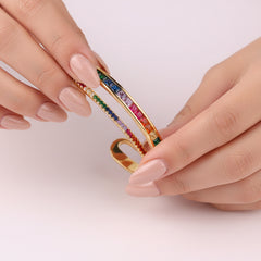 Personalized Double-Layer Rainbow Crystal Bracelet