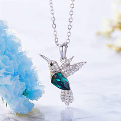 Swarovski Crystal Bird Necklace in 925 Silver - August Bloom