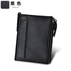 RFID-Blocking Genuine Leather Wallet for Men Black