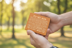 To My Son Promise (Brown) –  Cowhide Leather Wallet - August Bloom