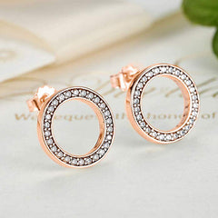 Rose Gold Round Studded Earrings